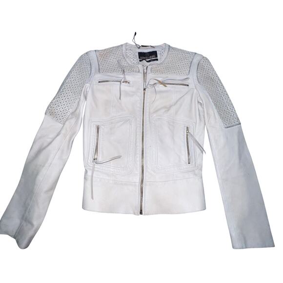 Roberto Cavalli Tan Leather Jacket Size 40
